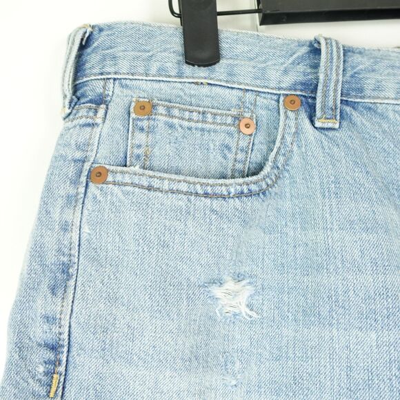 Madewell Denim Jean Shorts Womens Size 28 Distressed Rolled Cut Off Hem - Picture 2 of 14